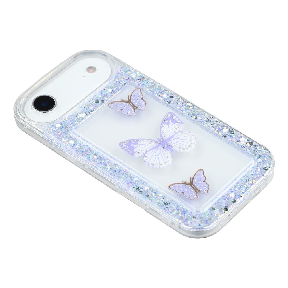 For iPhone Air Case DIY Butterfly Glitter Epoxy Soft TPU Phone Back Cover