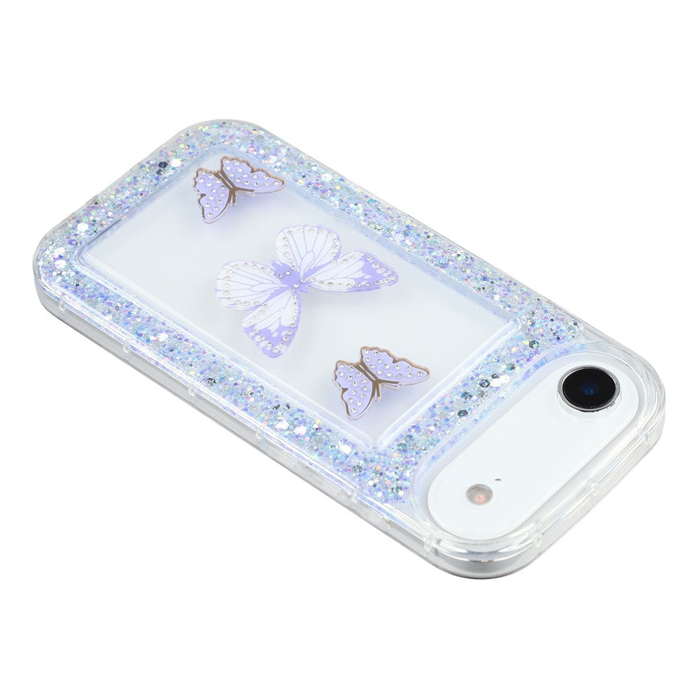 For iPhone Air Case DIY Butterfly Glitter Epoxy Soft TPU Phone Back Cover