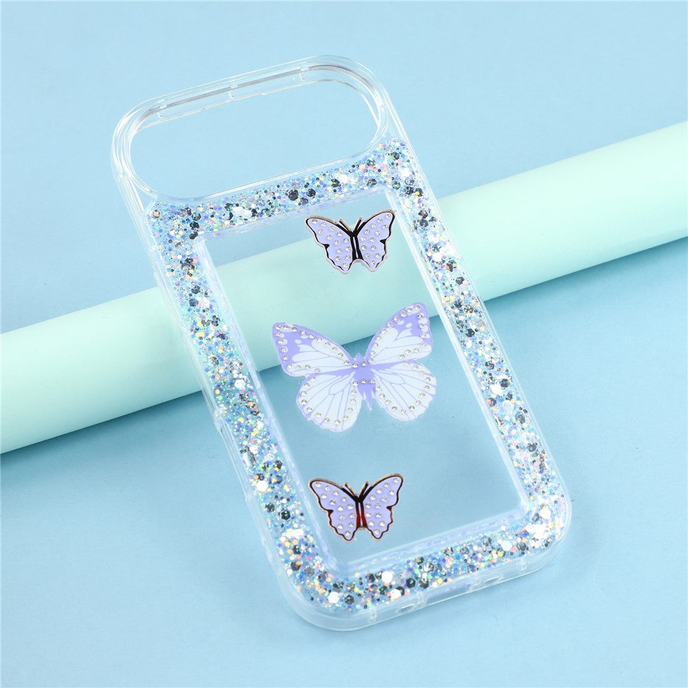 For iPhone Air Case DIY Butterfly Glitter Epoxy Soft TPU Phone Back Cover
