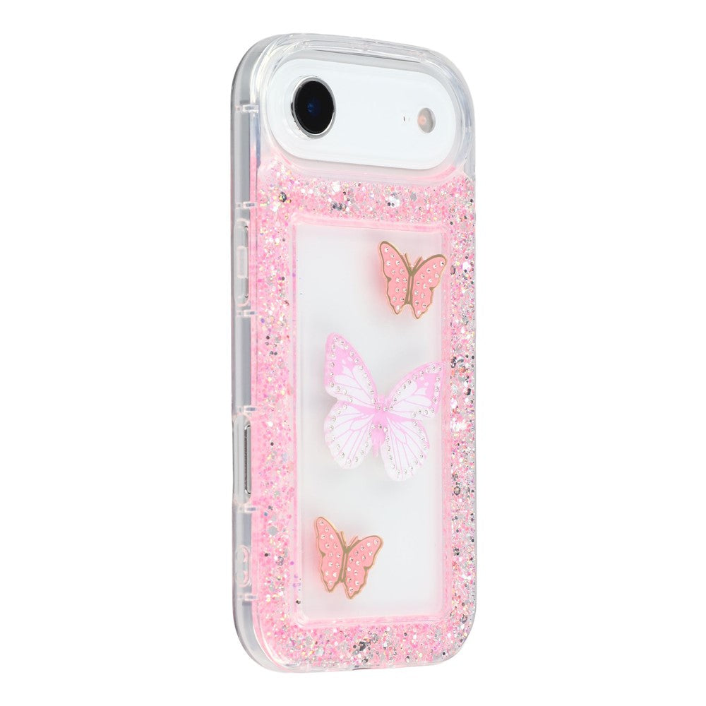 For iPhone Air Case DIY Butterfly Glitter Epoxy Soft TPU Phone Back Cover