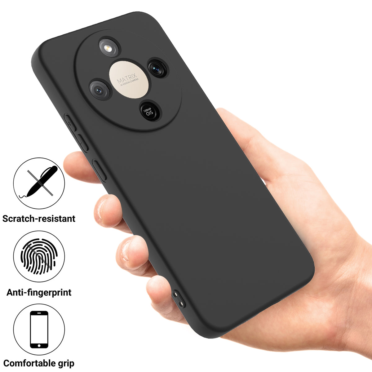 For Honor X70 5G / Honor X9d 5G Liquid Silicone Case Phone Back Cover with Hand Strap