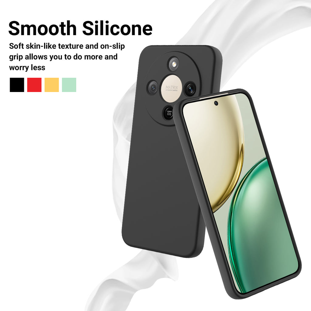 For Honor X70 5G / Honor X9d 5G Liquid Silicone Case Phone Back Cover with Hand Strap