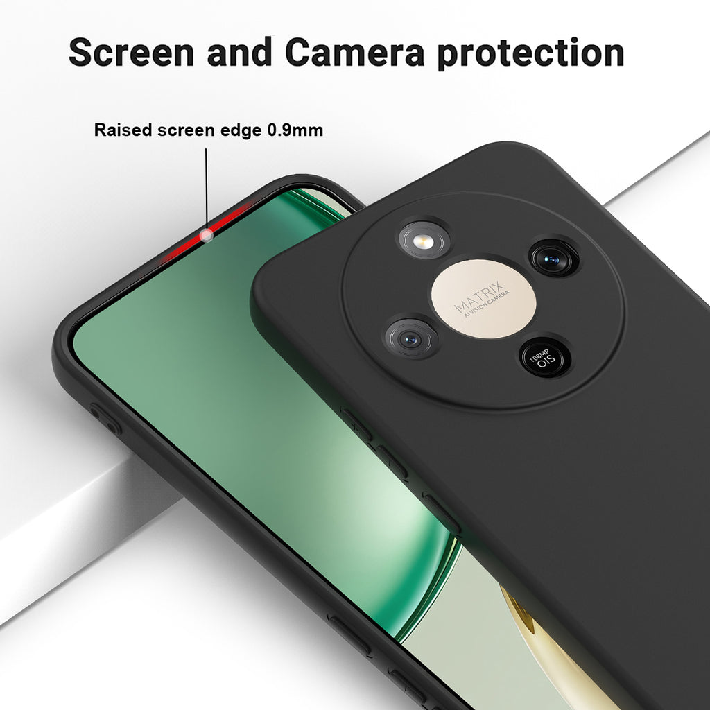 For Honor X70 5G / Honor X9d 5G Liquid Silicone Case Phone Back Cover with Hand Strap