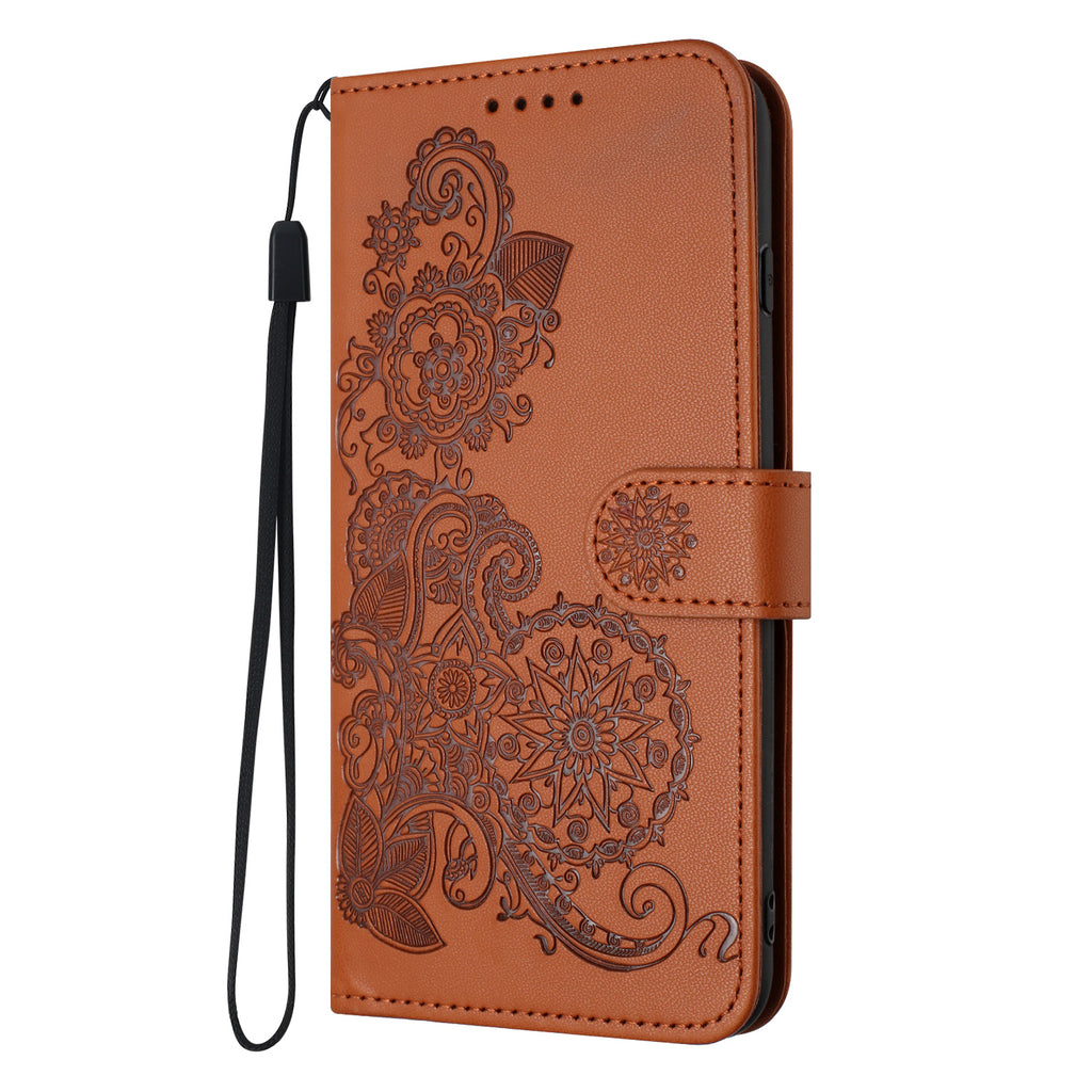 For Samsung Galaxy S26 Edge Phone Cases Mandala Flower Leather Wallet Mobile Cover with Strap