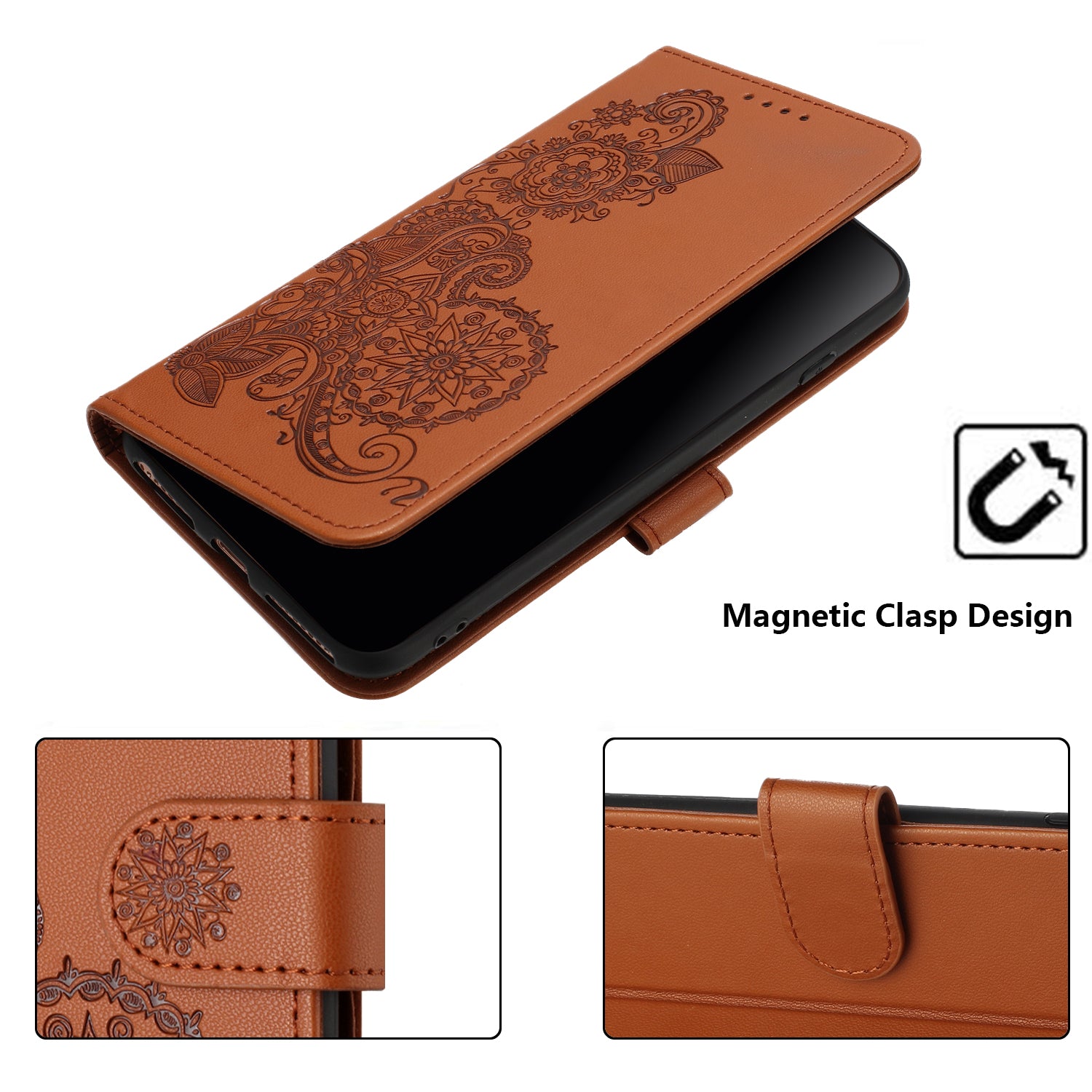 For Samsung Galaxy S26 Edge Phone Cases Mandala Flower Leather Wallet Mobile Cover with Strap
