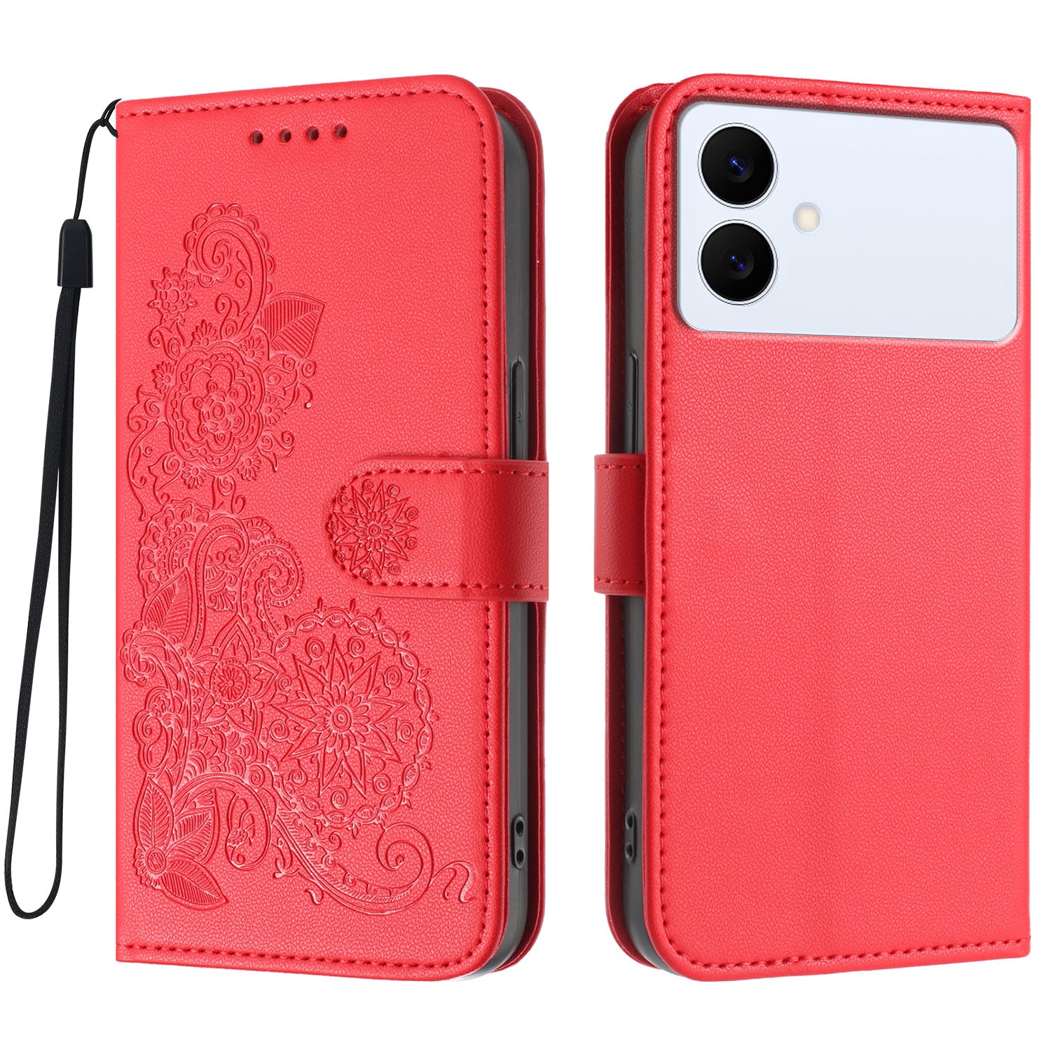 For Samsung Galaxy S26 Edge Phone Cases Mandala Flower Leather Wallet Mobile Cover with Strap