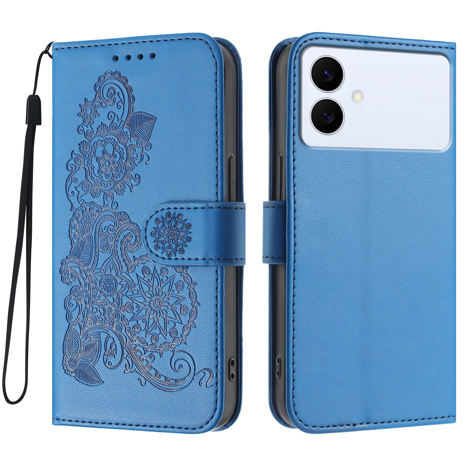 For Samsung Galaxy S26 Edge Phone Cases Mandala Flower Leather Wallet Mobile Cover with Strap