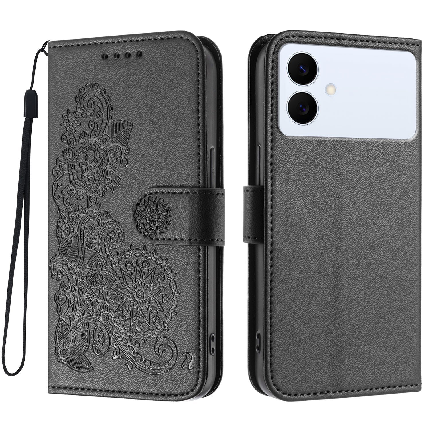 For Samsung Galaxy S26 Edge Phone Cases Mandala Flower Leather Wallet Mobile Cover with Strap