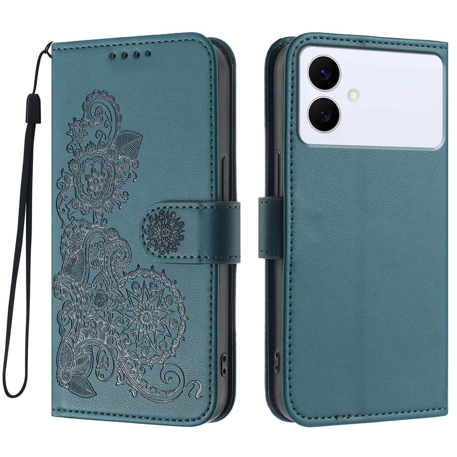 For Samsung Galaxy S26 Edge Phone Cases Mandala Flower Leather Wallet Mobile Cover with Strap