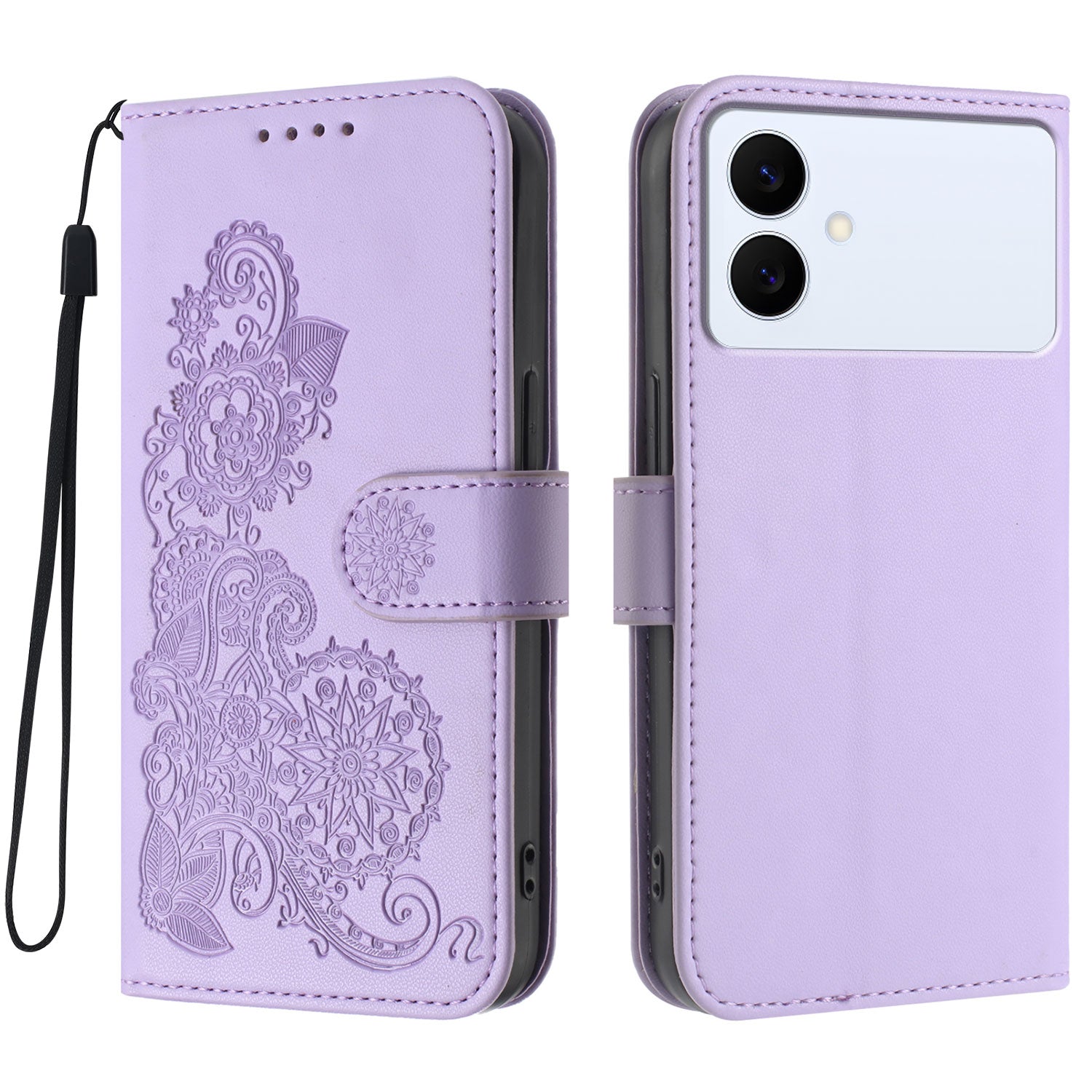 For Samsung Galaxy S26 Edge Phone Cases Mandala Flower Leather Wallet Mobile Cover with Strap