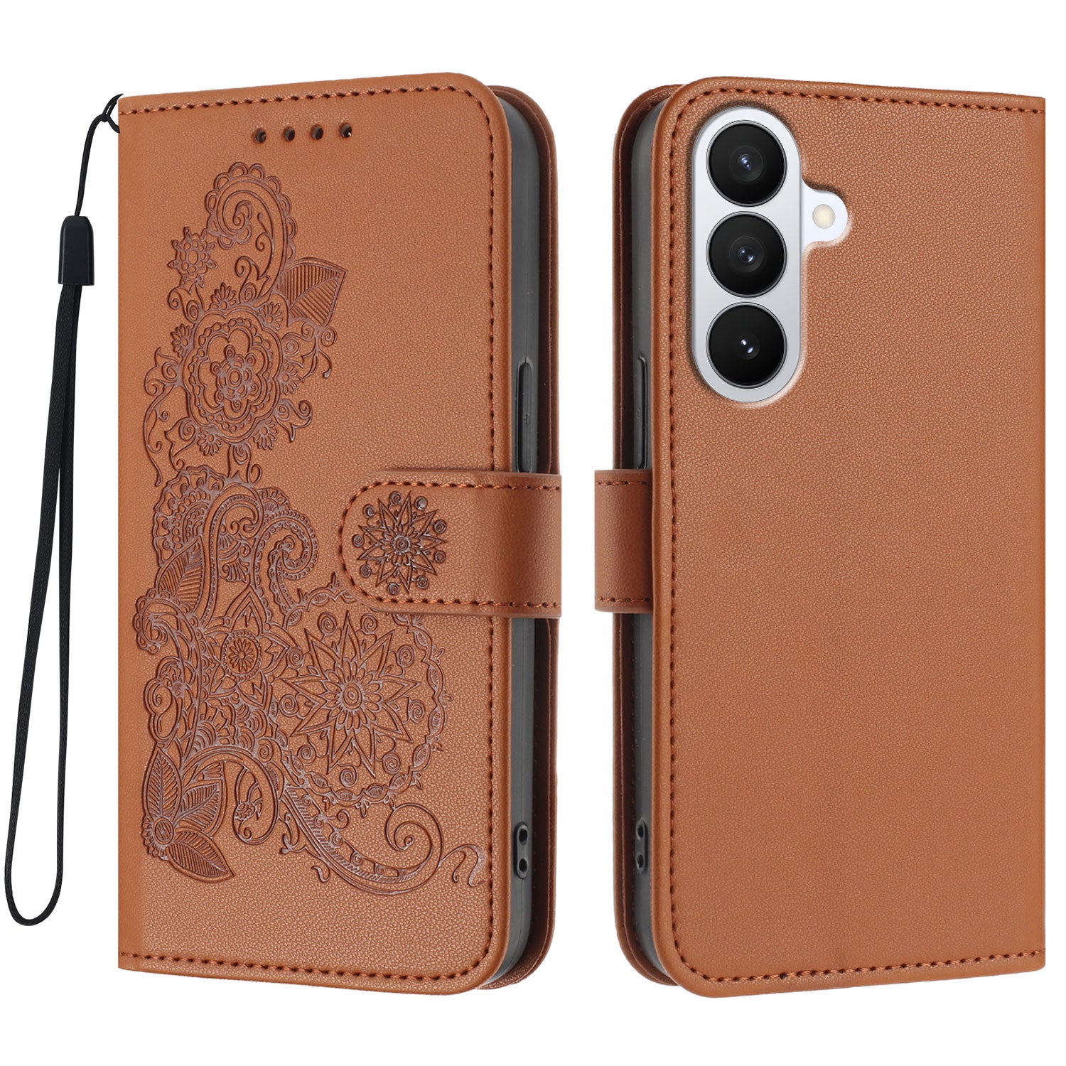 For Samsung Galaxy S26 Pro Phone Cases Mandala Flower Leather Wallet Mobile Cover with Strap