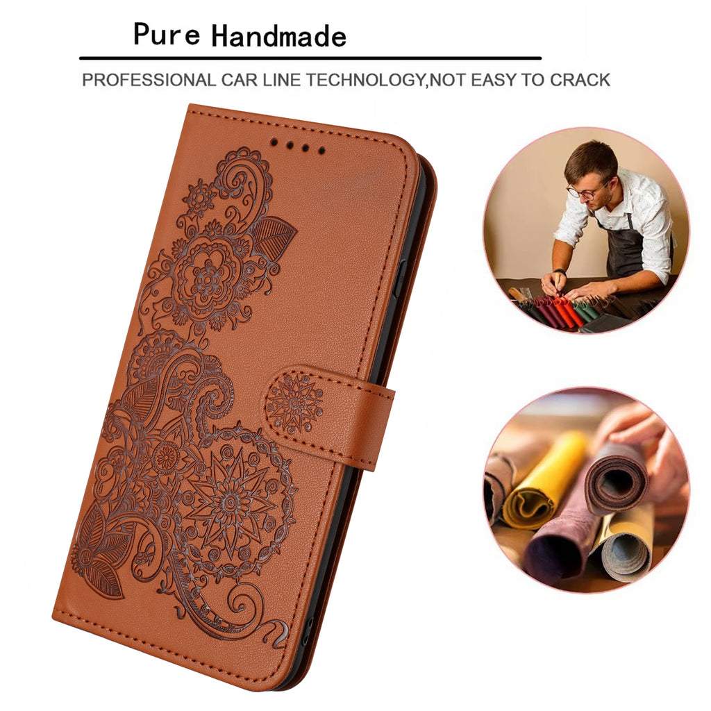 For Samsung Galaxy S26 Pro Phone Cases Mandala Flower Leather Wallet Mobile Cover with Strap