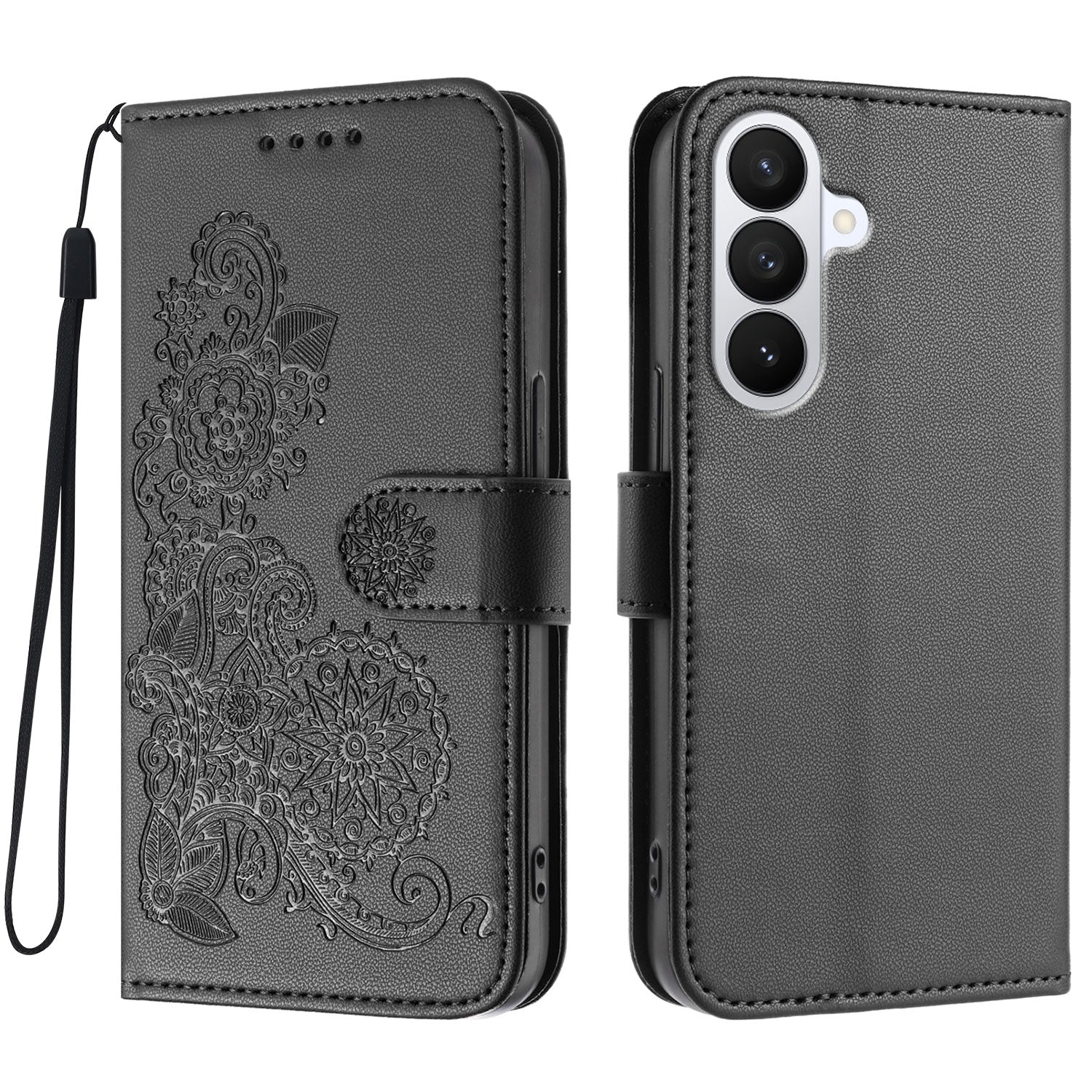 For Samsung Galaxy S26 Pro Phone Cases Mandala Flower Leather Wallet Mobile Cover with Strap