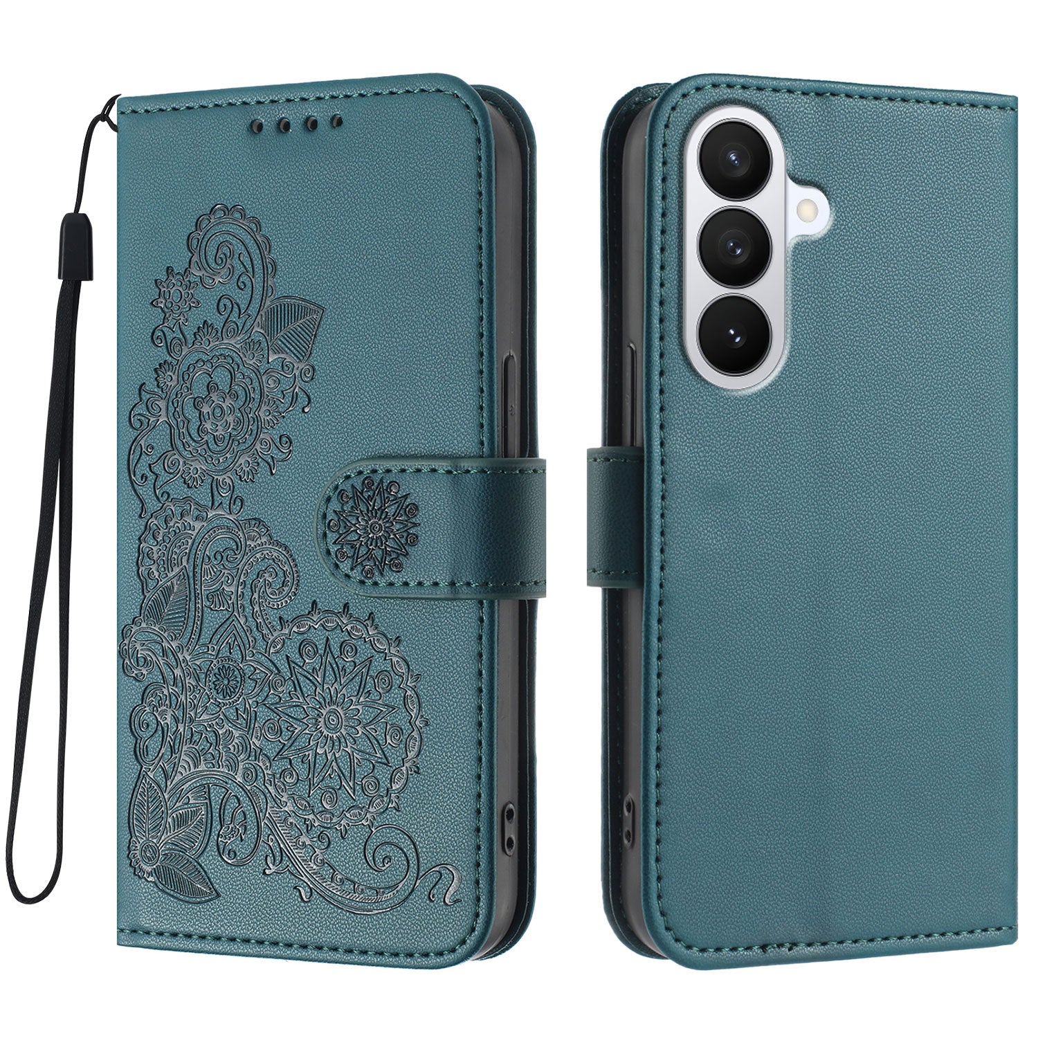 For Samsung Galaxy S26 Pro Phone Cases Mandala Flower Leather Wallet Mobile Cover with Strap