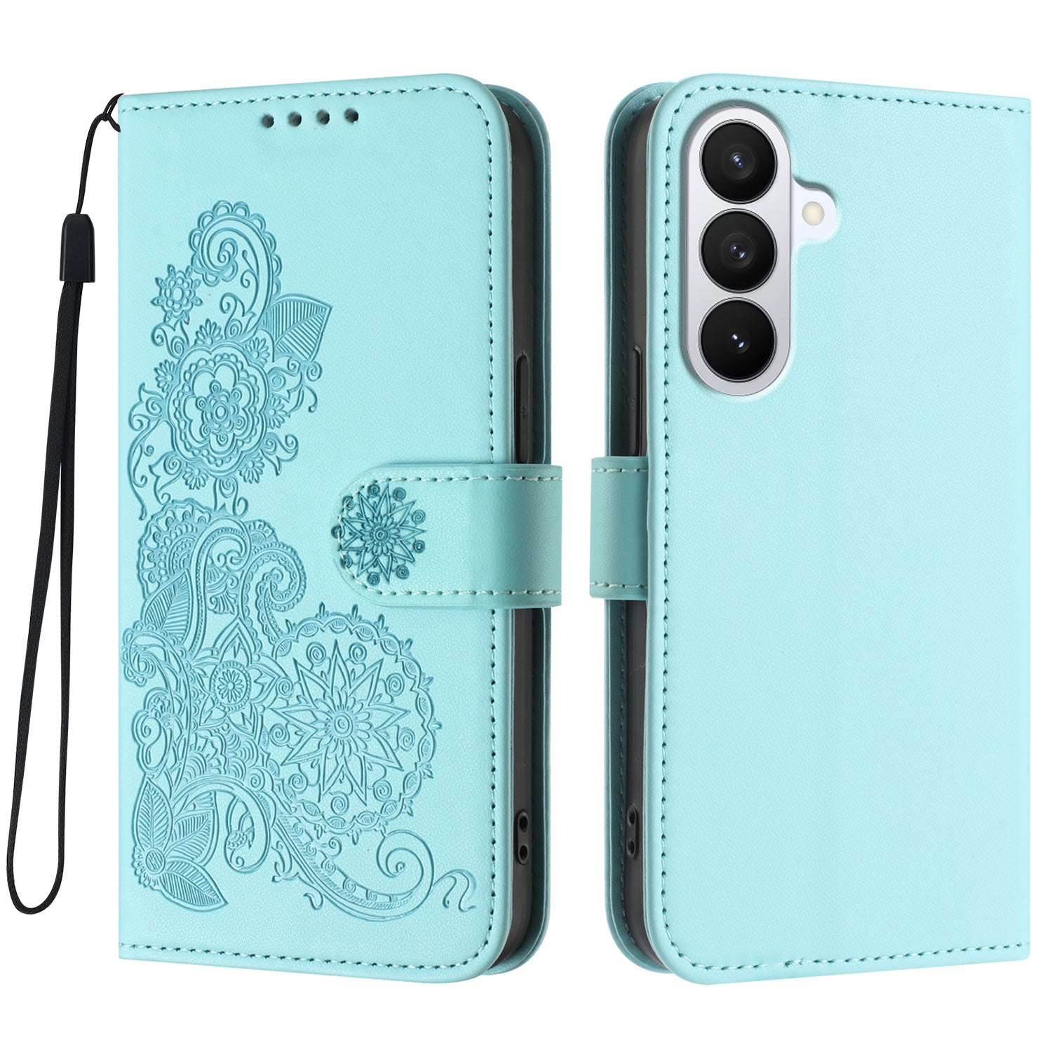 For Samsung Galaxy S26 Pro Phone Cases Mandala Flower Leather Wallet Mobile Cover with Strap