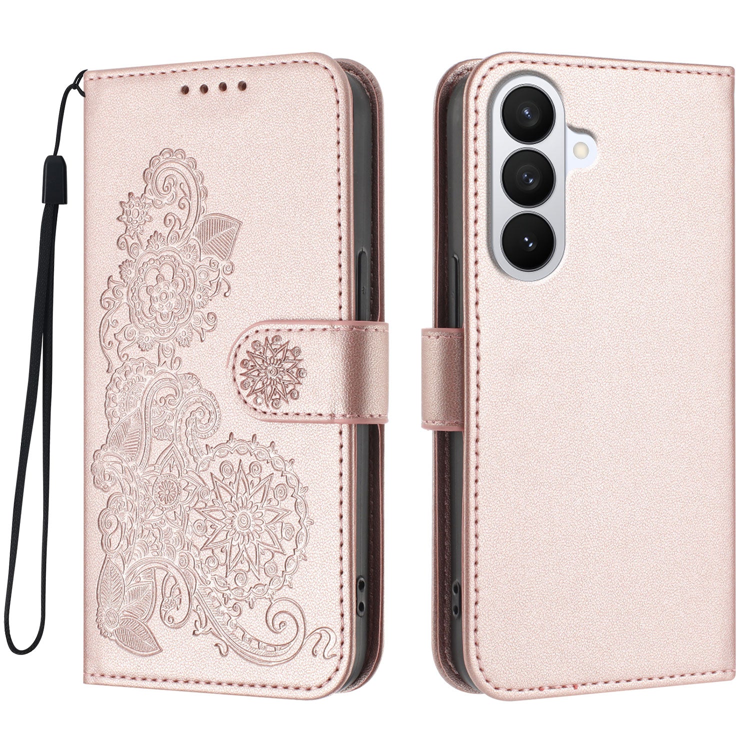 For Samsung Galaxy S26 Pro Phone Cases Mandala Flower Leather Wallet Mobile Cover with Strap