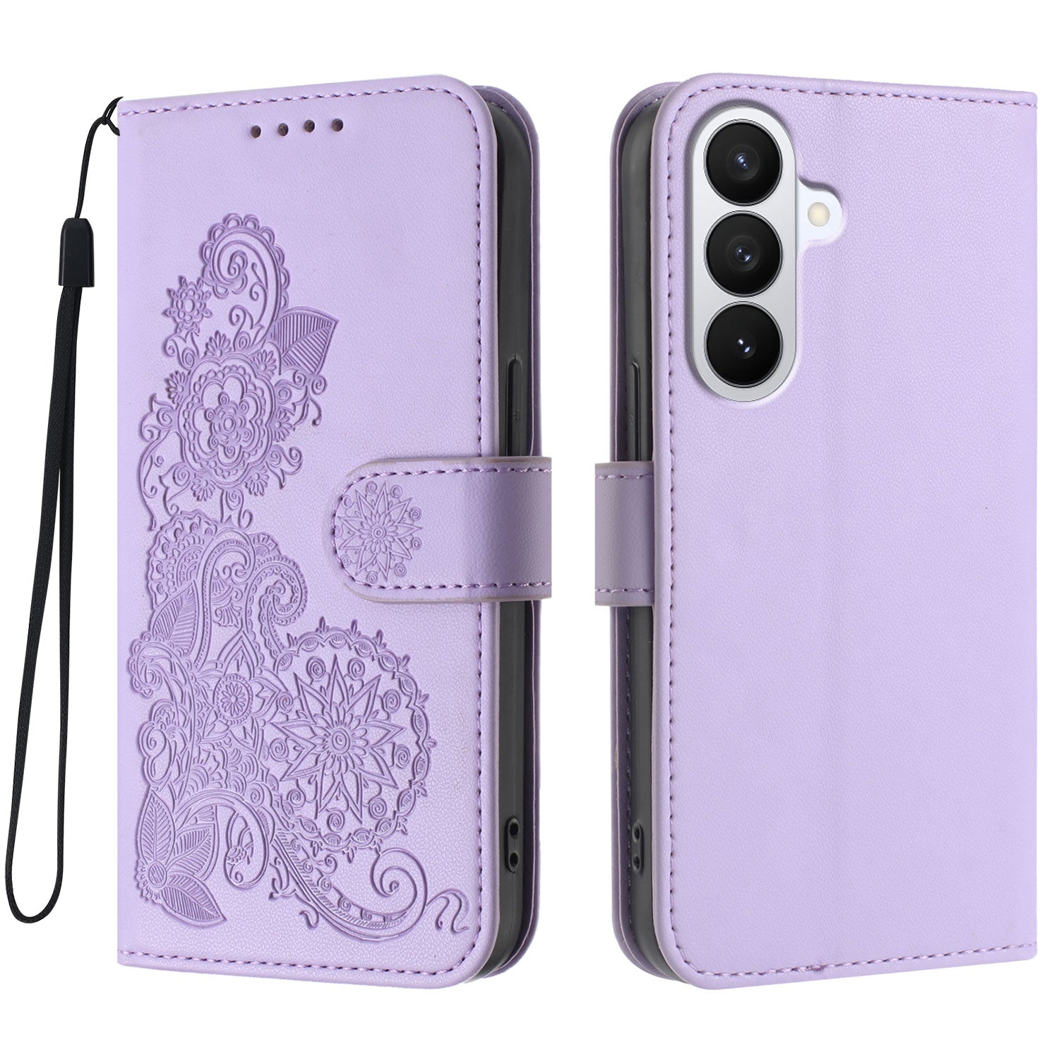 For Samsung Galaxy S26 Pro Phone Cases Mandala Flower Leather Wallet Mobile Cover with Strap