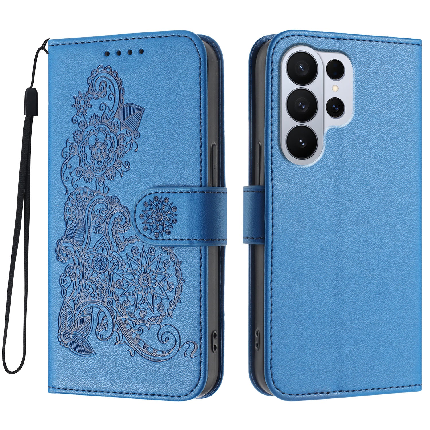 For Samsung Galaxy S26 Ultra Phone Cases Mandala Flower Leather Wallet Mobile Cover with Strap