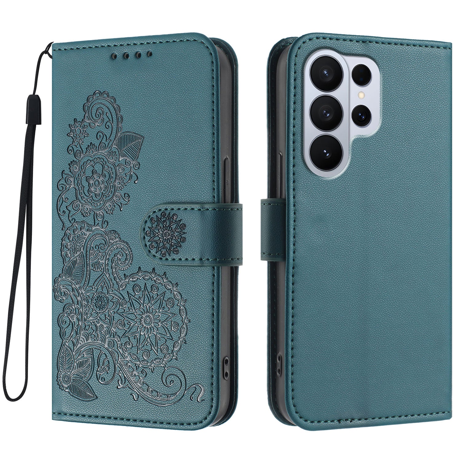 For Samsung Galaxy S26 Ultra Phone Cases Mandala Flower Leather Wallet Mobile Cover with Strap