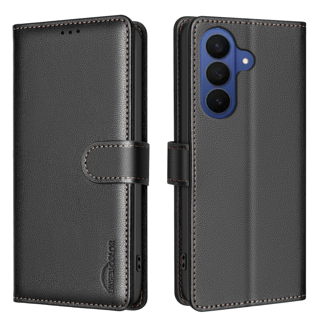 For Samsung Galaxy S26 Pro Leather Case BINFEN COLOR BF32 Wallet RFID Blocking Phone Cover