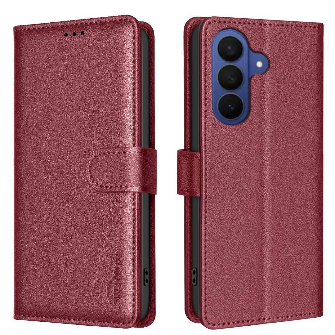 For Samsung Galaxy S26 Pro Leather Case BINFEN COLOR BF32 Wallet RFID Blocking Phone Cover