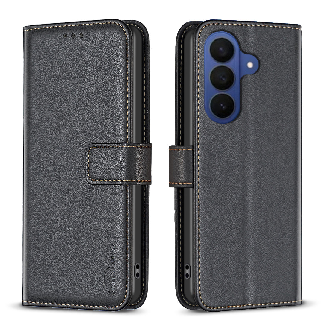 For Samsung Galaxy S26 Pro Phone Case BINFEN COLOR BF17 Wallet Folio Flip Leather Cover