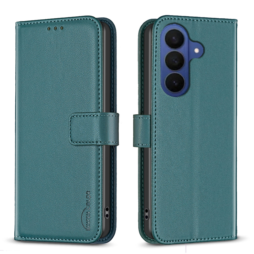 For Samsung Galaxy S26 Pro Phone Case BINFEN COLOR BF17 Wallet Folio Flip Leather Cover