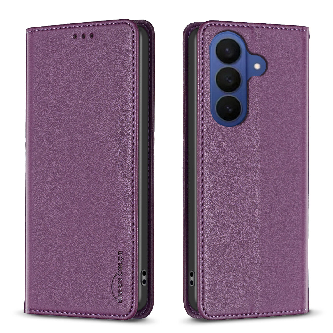 For Samsung Galaxy S26 Pro Leather Case BINFEN COLOR BF18 Phone Stand Cover with Card Slots