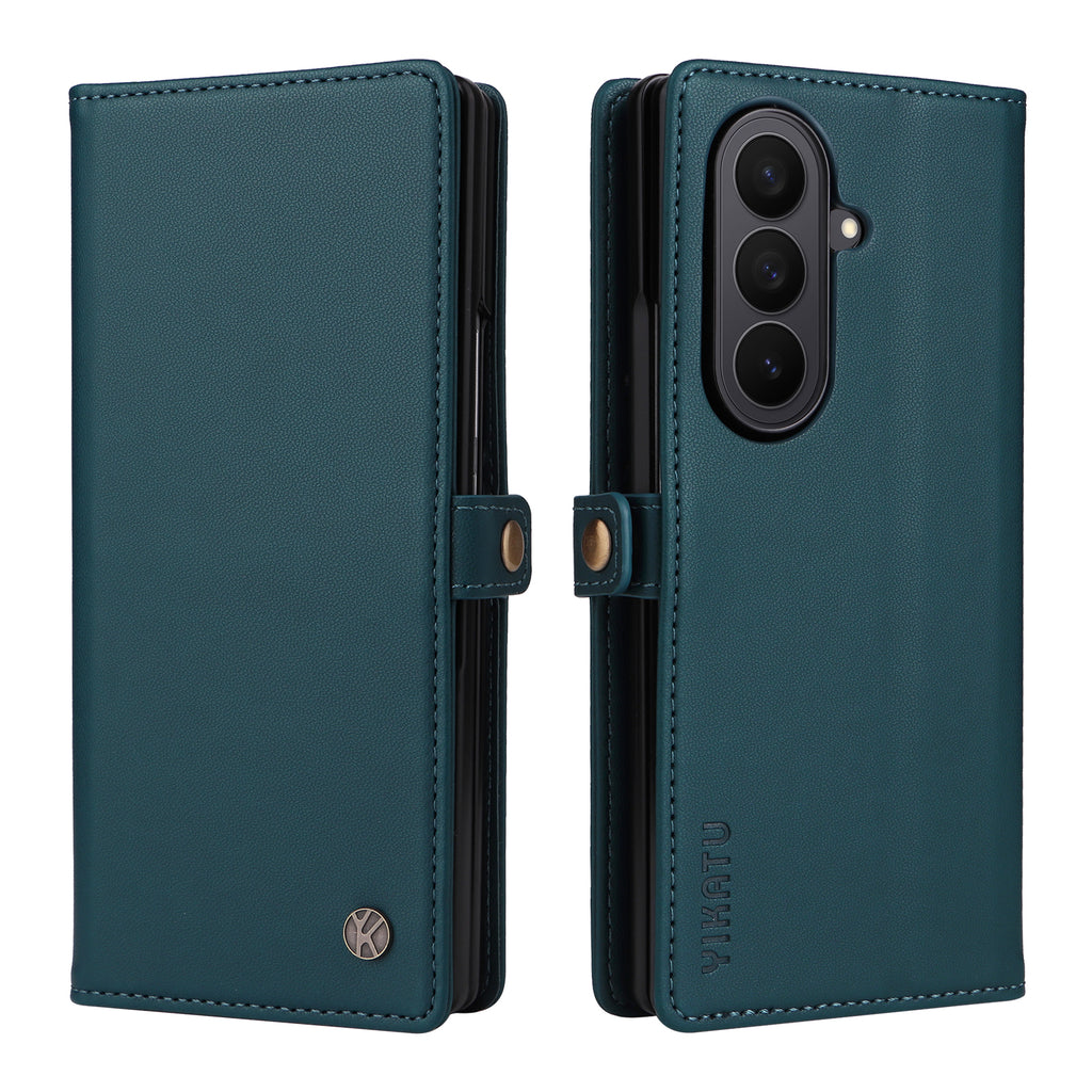 For Samsung Galaxy Z Fold7 5G Phone Cases YIKATU Magnetic Closure PU Leather Mobile Cover