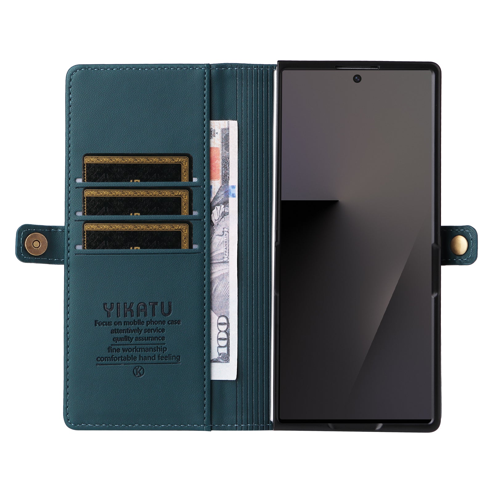 For Samsung Galaxy Z Fold7 5G Phone Cases YIKATU Magnetic Closure PU Leather Mobile Cover