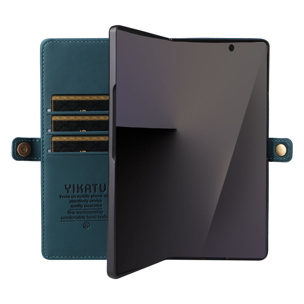 For Samsung Galaxy Z Fold7 5G Phone Cases YIKATU Magnetic Closure PU Leather Mobile Cover