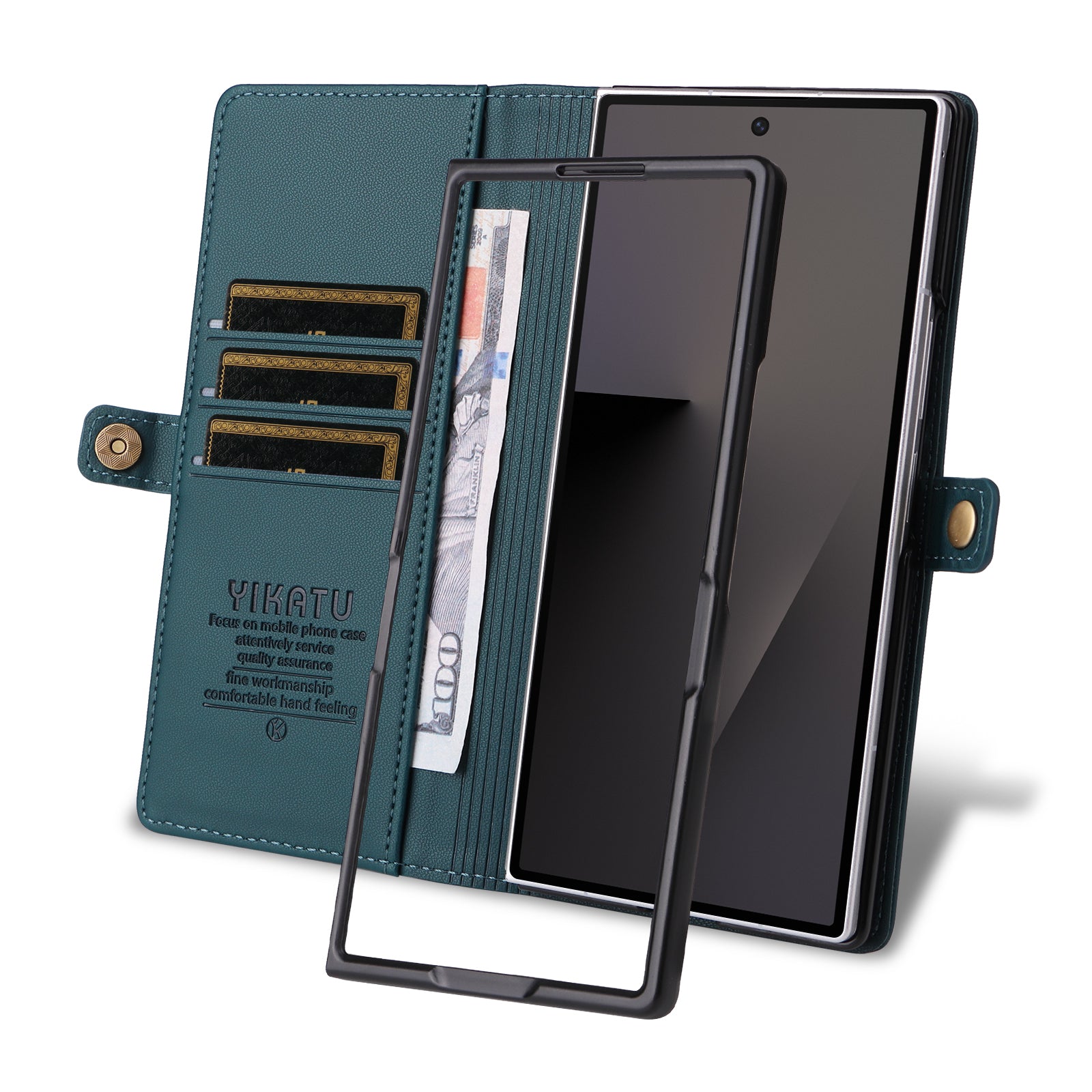 For Samsung Galaxy Z Fold7 5G Phone Cases YIKATU Magnetic Closure PU Leather Mobile Cover