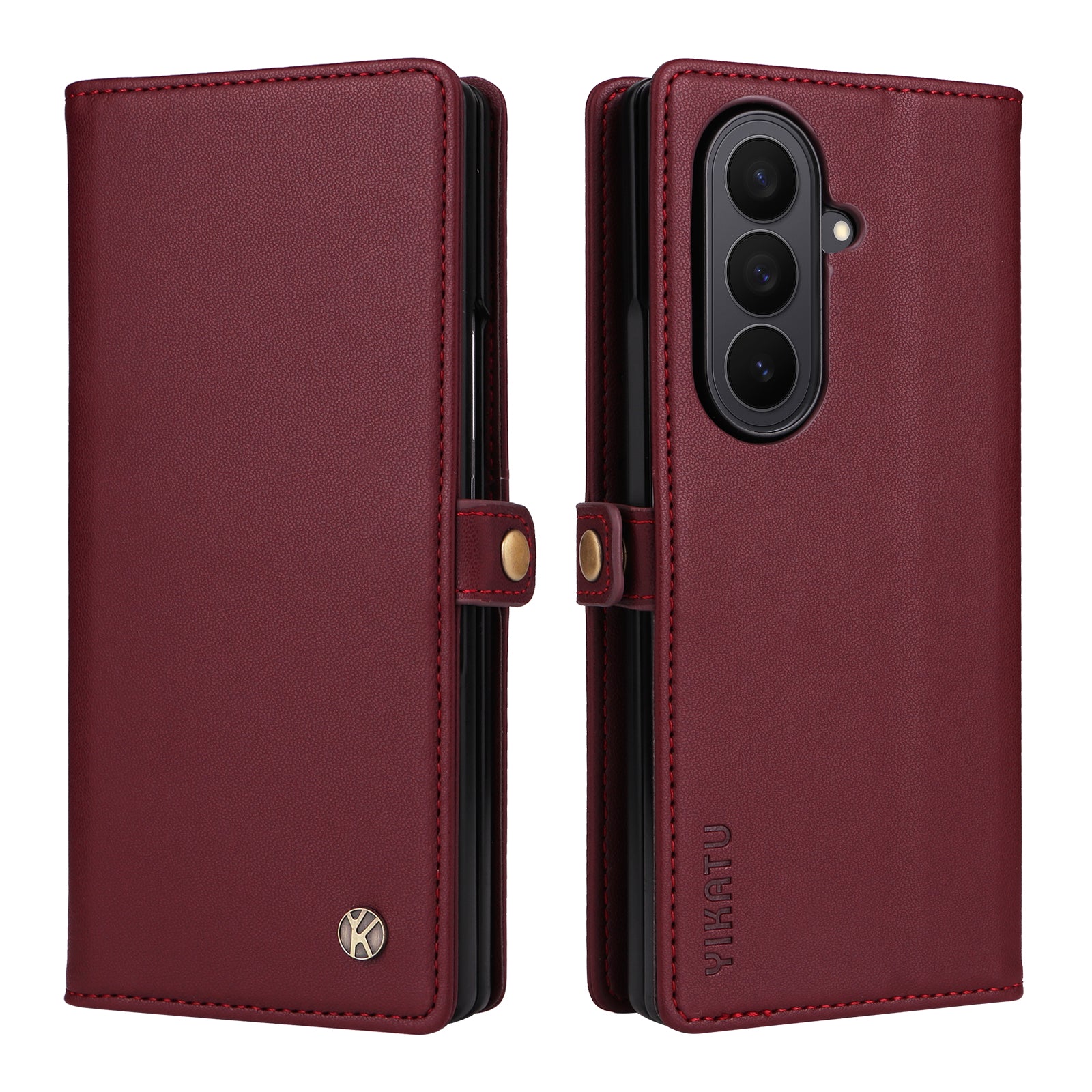 For Samsung Galaxy Z Fold7 5G Phone Cases YIKATU Magnetic Closure PU Leather Mobile Cover