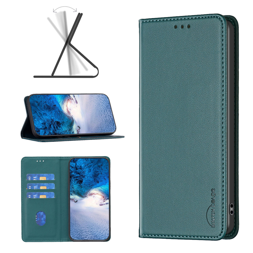 For Samsung Galaxy S26 Ultra Leather Case BINFEN COLOR BF18 Phone Stand Cover with Card Slots