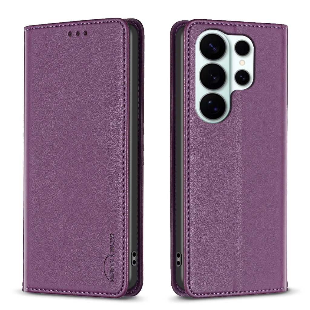 Funda de piel sintética BINFEN COLOR BF18 para Samsung Galaxy S26 Ultra con soporte para teléfono y ranuras para tarjetas