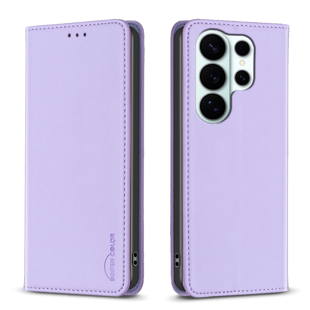 For Samsung Galaxy S26 Ultra Leather Case BINFEN COLOR BF18 Phone Stand Cover with Card Slots