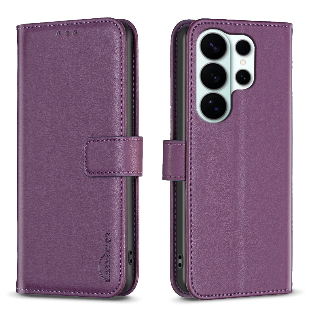 For Samsung Galaxy S26 Ultra Phone Case BINFEN COLOR BF17 Wallet Folio Flip Leather Cover