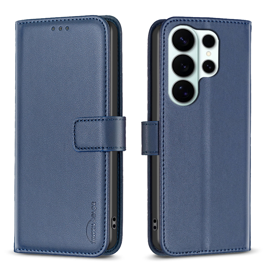 For Samsung Galaxy S26 Ultra Phone Case BINFEN COLOR BF17 Wallet Folio Flip Leather Cover