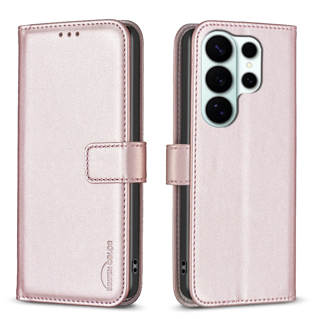 For Samsung Galaxy S26 Ultra Phone Case BINFEN COLOR BF17 Wallet Folio Flip Leather Cover