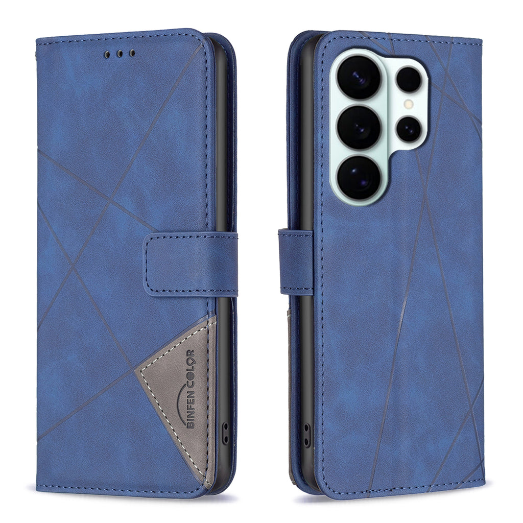 Funda de piel con estampado geométrico para Samsung Galaxy S26 Ultra, marca BINFEN COLOR, tipo cartera con soporte.