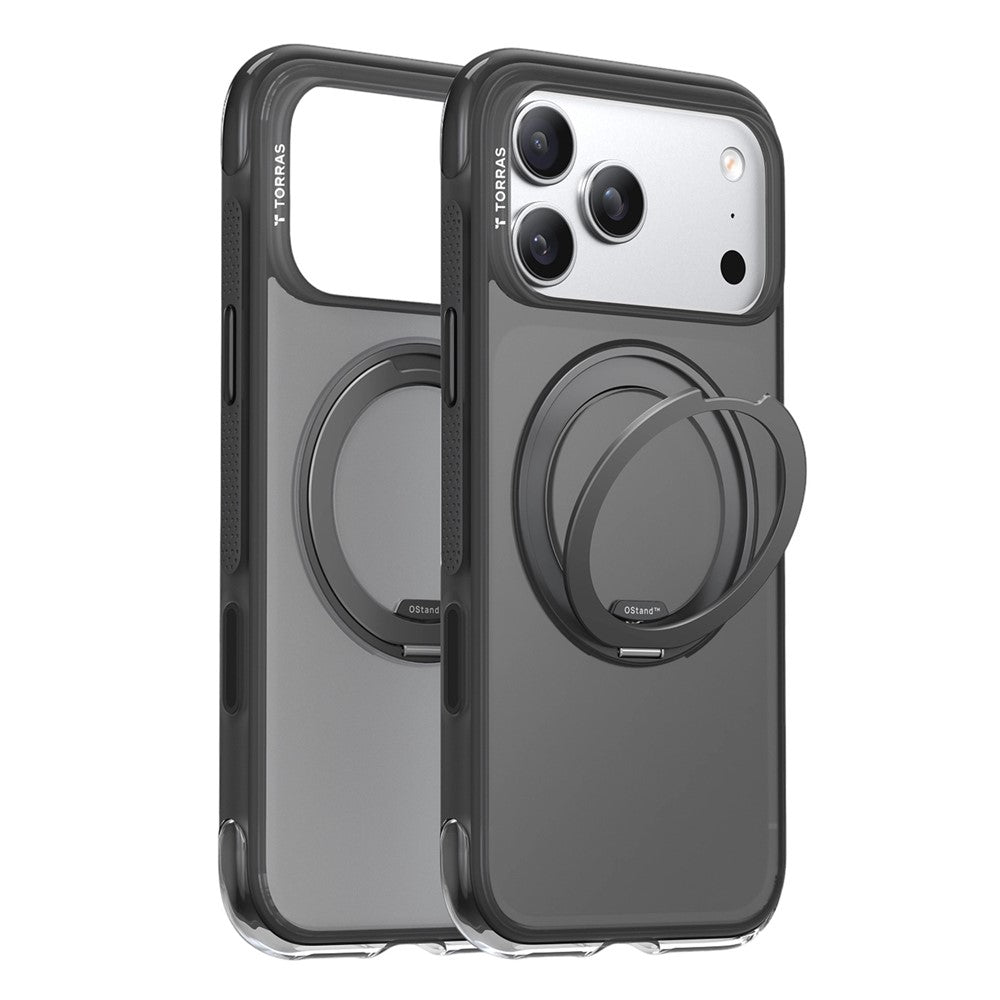 TORRAS Ostand O3 Air Series for iPhone 17 Pro Max Case Compatible with MagSafe Ring Kickstand TPU PC Phone Cover