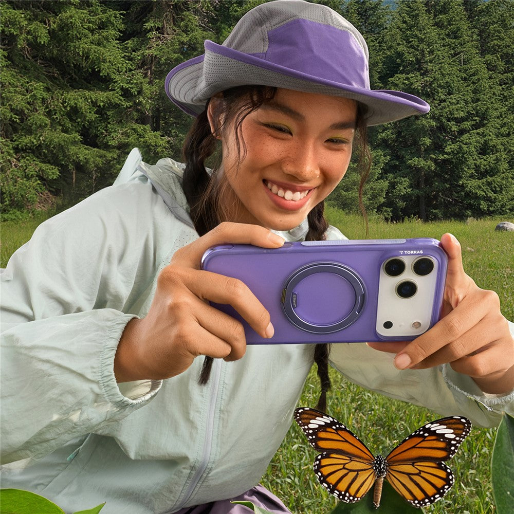 TORRAS Ostand O3 Air Series for iPhone 17 Pro Max Case Compatible with MagSafe Ring Kickstand TPU PC Phone Cover