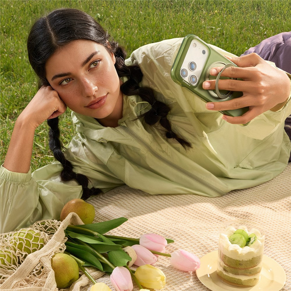 TORRAS Ostand O3 Air Series for iPhone 17 Pro Case Compatible with MagSafe Ring Kickstand TPU PC Phone Cover