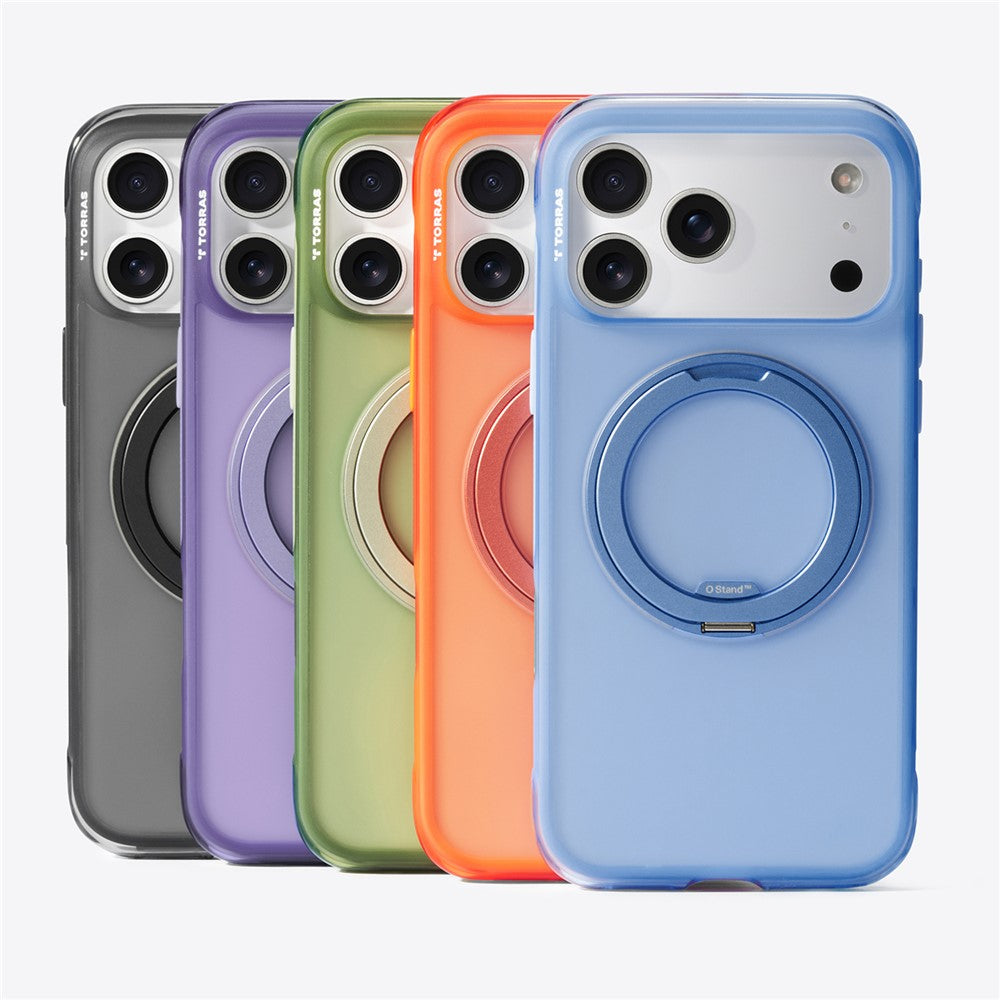 TORRAS Ostand O3 Air Series for iPhone 17 Pro Case Compatible with MagSafe Ring Kickstand TPU PC Phone Cover