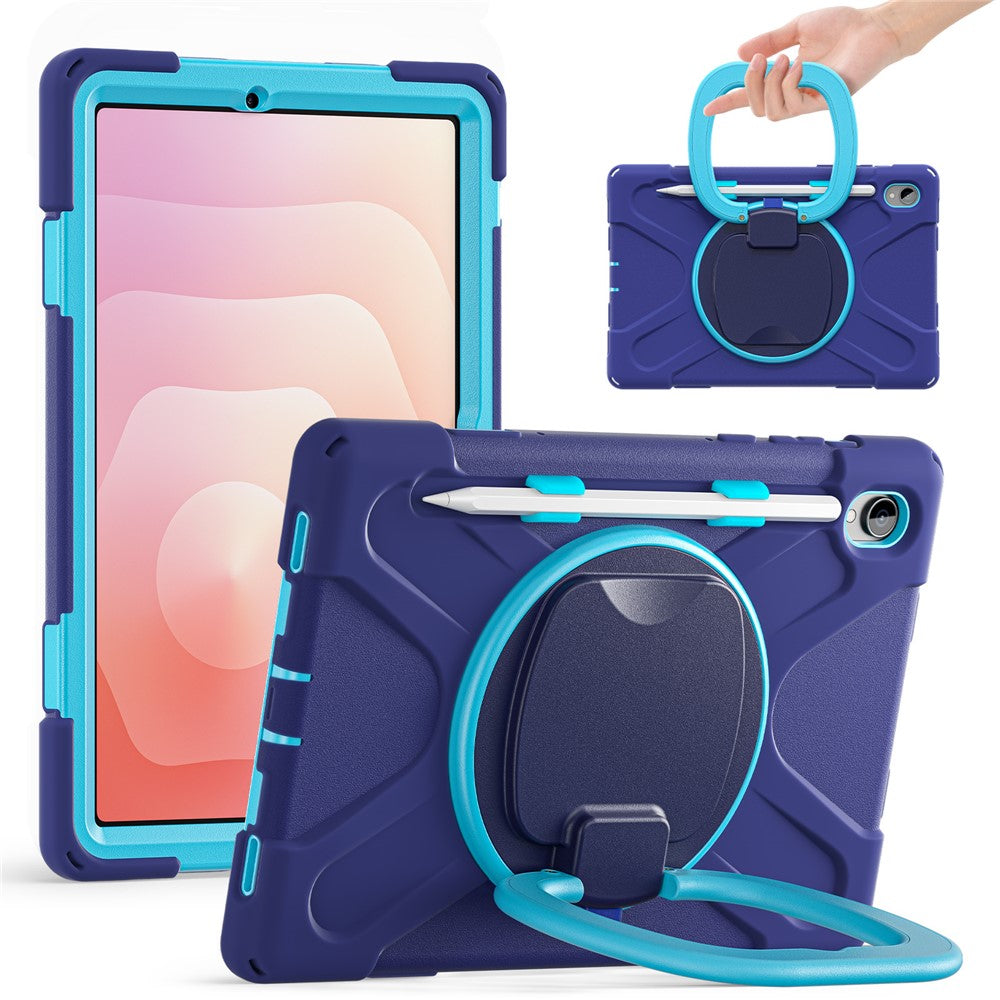 For Samsung Galaxy Tab S11 X730 /  X736 /  X736B Tablet Case TPU + PC + Silicone Cover Swivel Kickstand Handle Grip