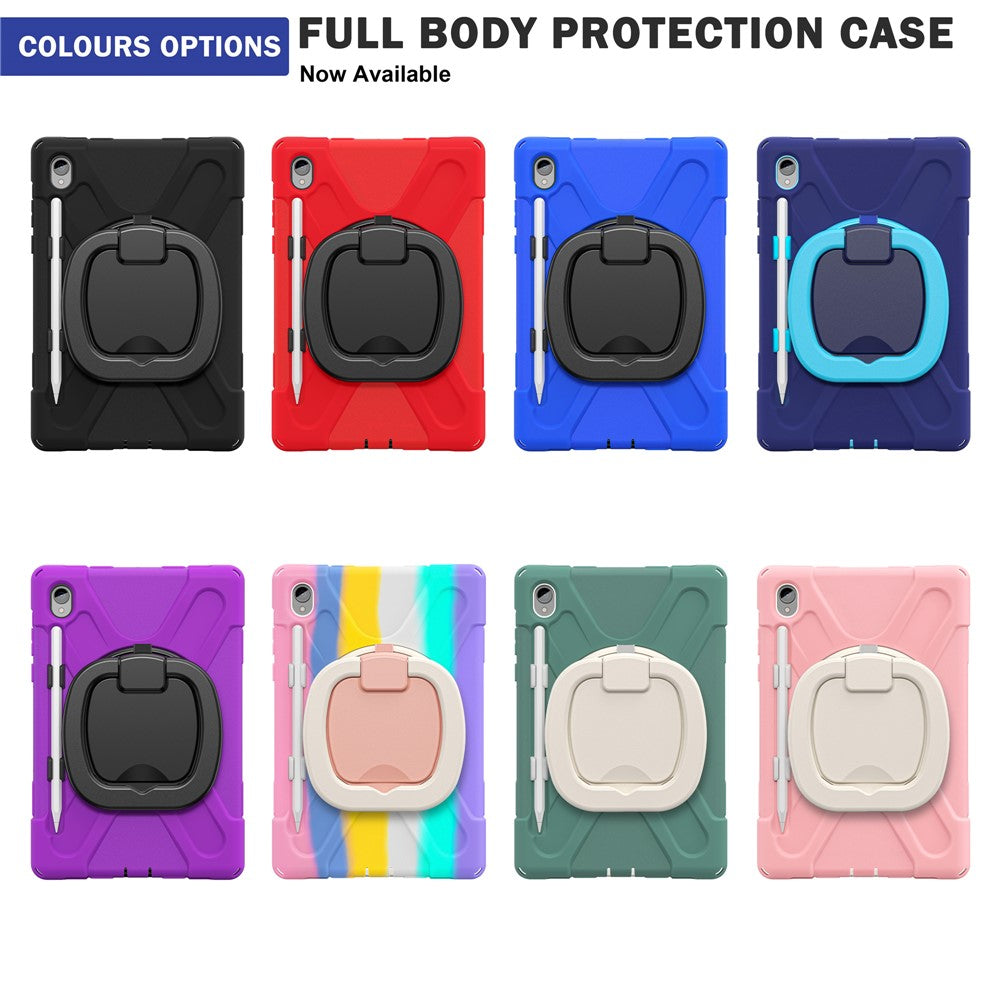 For Samsung Galaxy Tab S11 X730 /  X736 /  X736B Tablet Case TPU + PC + Silicone Cover Swivel Kickstand Handle Grip