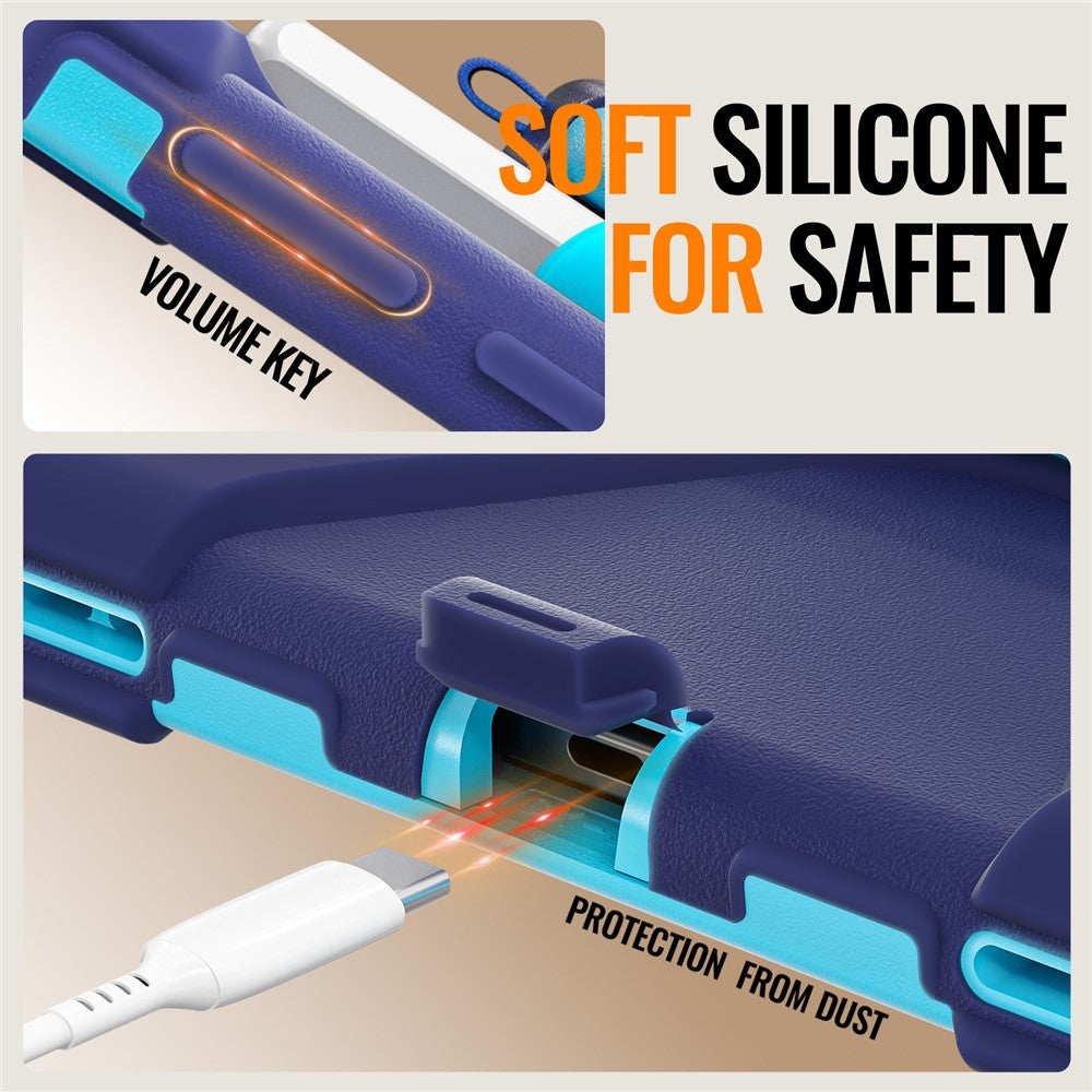 For Samsung Galaxy Tab S11 X730 /  X736 /  X736B Tablet Case TPU + PC + Silicone Cover Swivel Kickstand Handle Grip