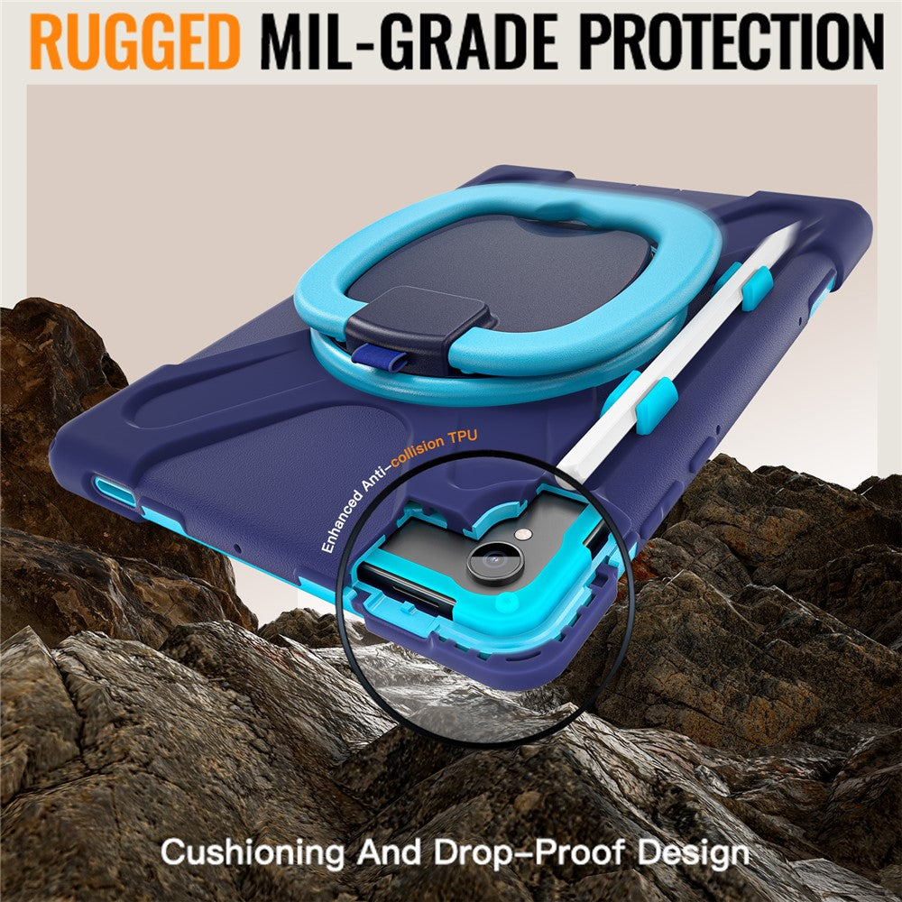 For Samsung Galaxy Tab S11 X730 /  X736 /  X736B Tablet Case TPU + PC + Silicone Cover Swivel Kickstand Handle Grip