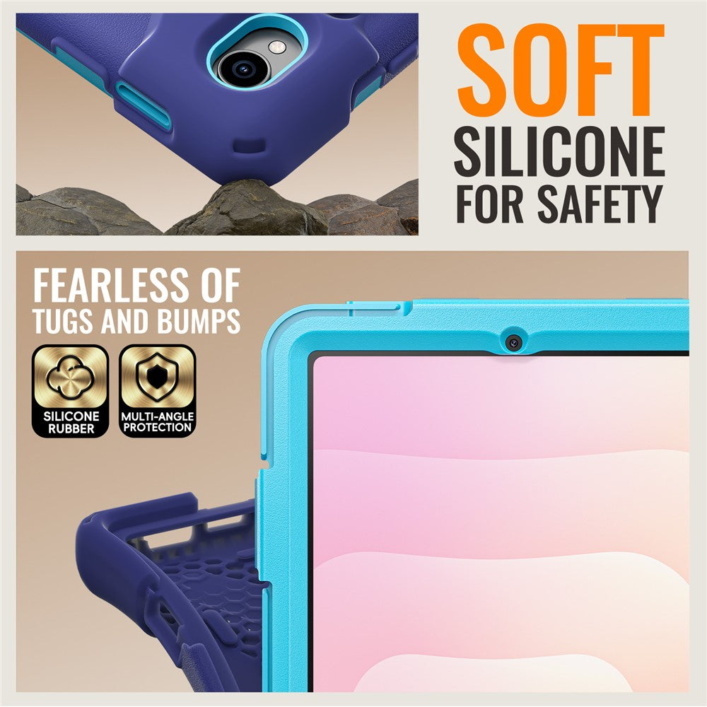 For Samsung Galaxy Tab S11 X730 /  X736 /  X736B Tablet Case TPU + PC + Silicone Cover Swivel Kickstand Handle Grip