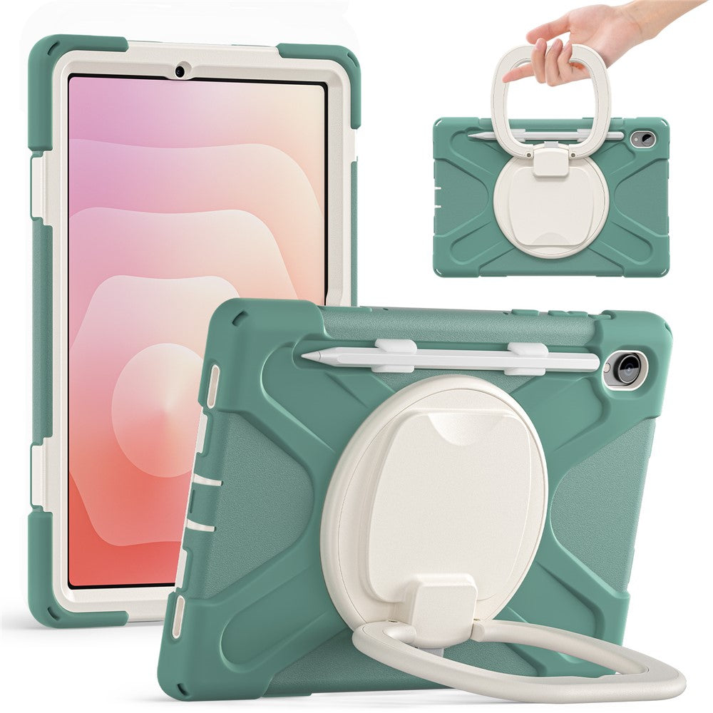 For Samsung Galaxy Tab S11 X730 /  X736 /  X736B Tablet Case TPU + PC + Silicone Cover Swivel Kickstand Handle Grip